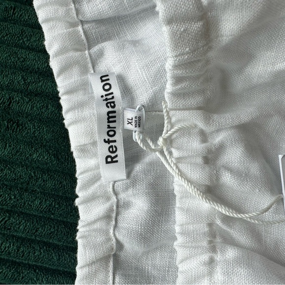 Reformation Tillie Linen White Short Size XL - Picture 7 of 7